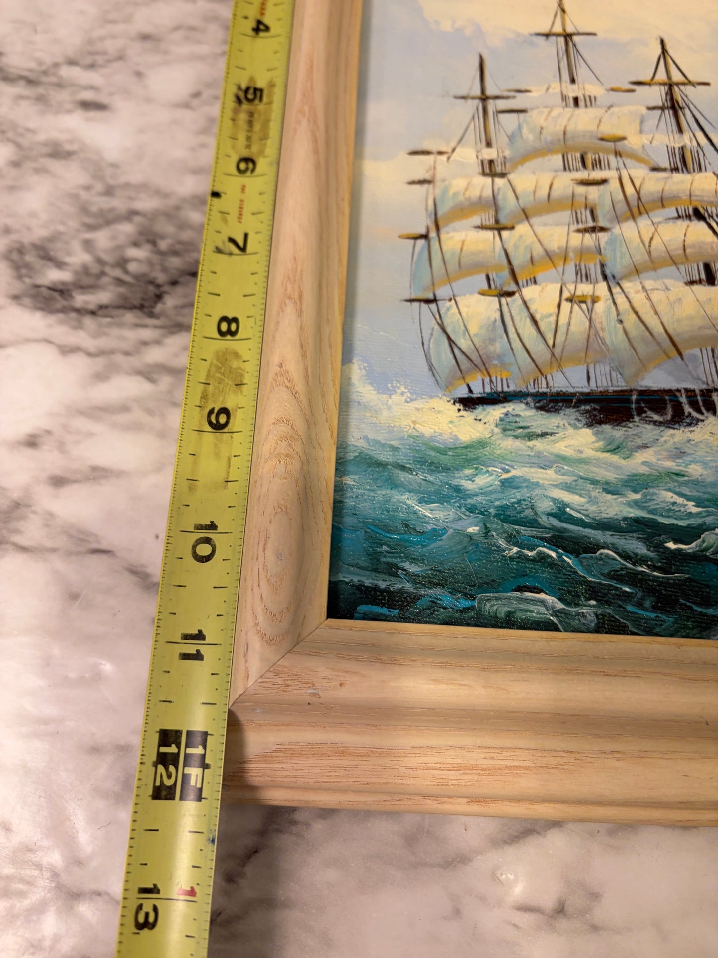 Original Oil Painting of Ship
