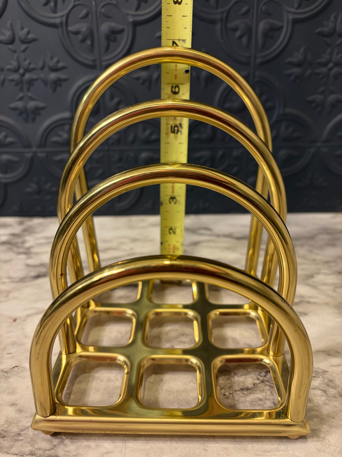 Brass Mail Organizer Art Deco Arch