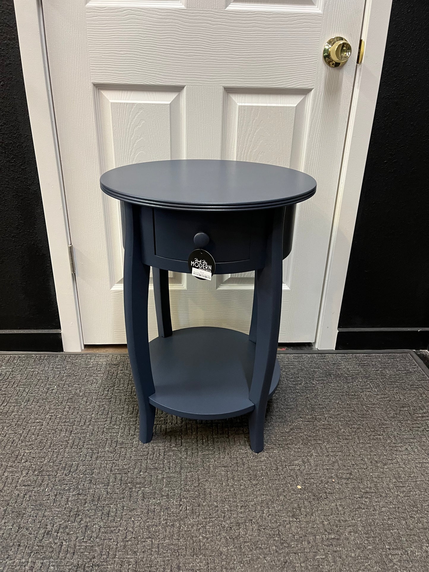Round Pottery Barn Side Table Painted Inkwell