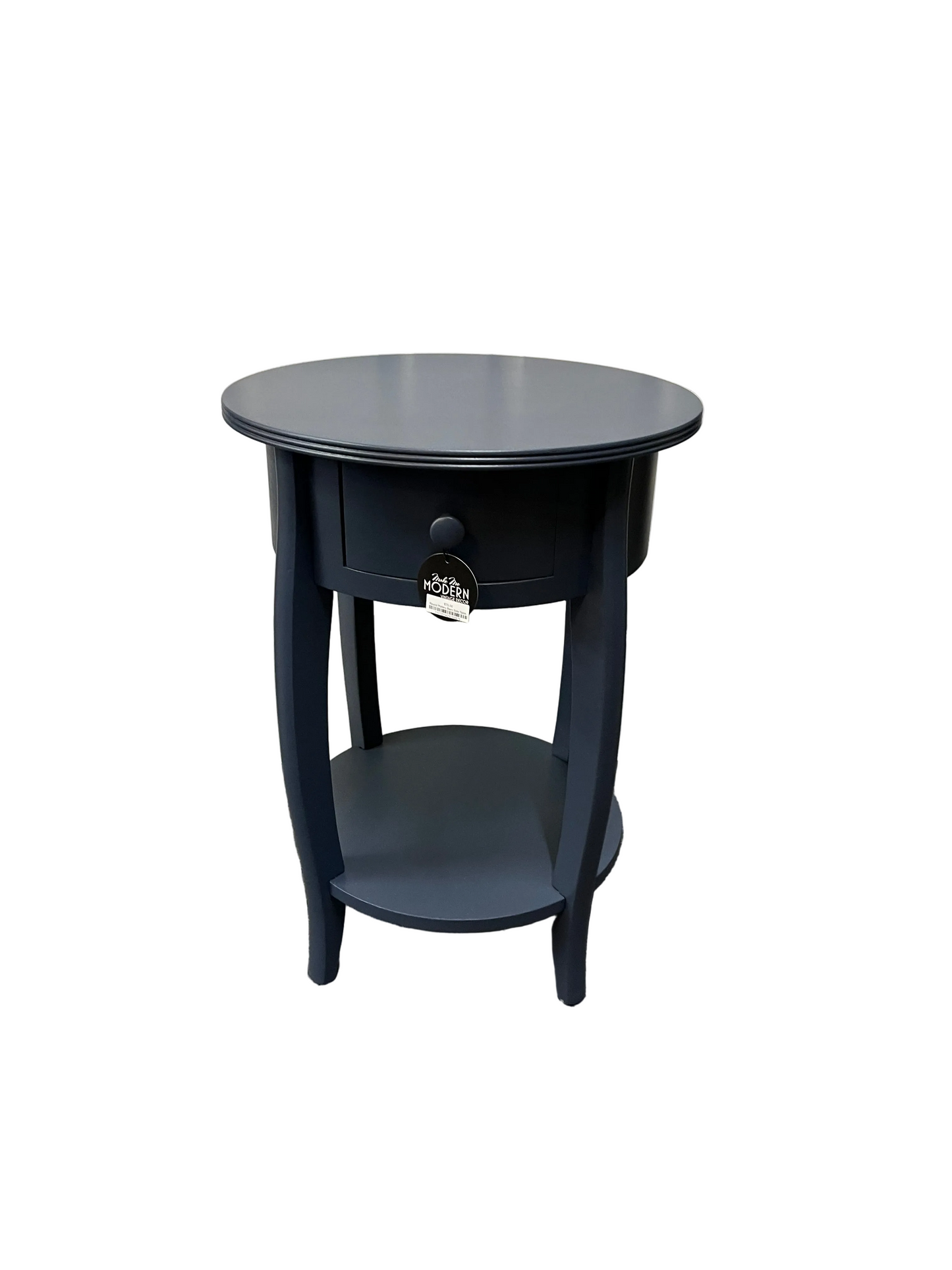 Round Pottery Barn Side Table Painted Inkwell