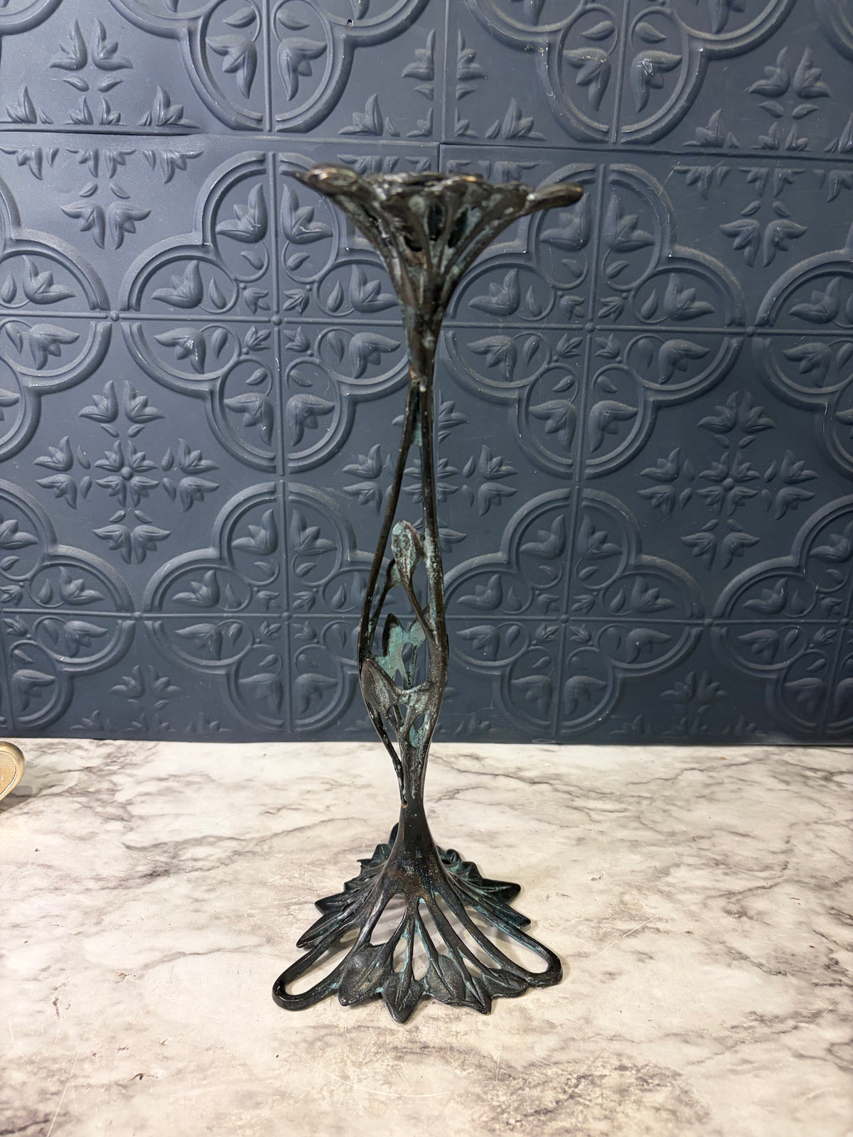ARt Nouveau Candle Stick 11.5" Tall