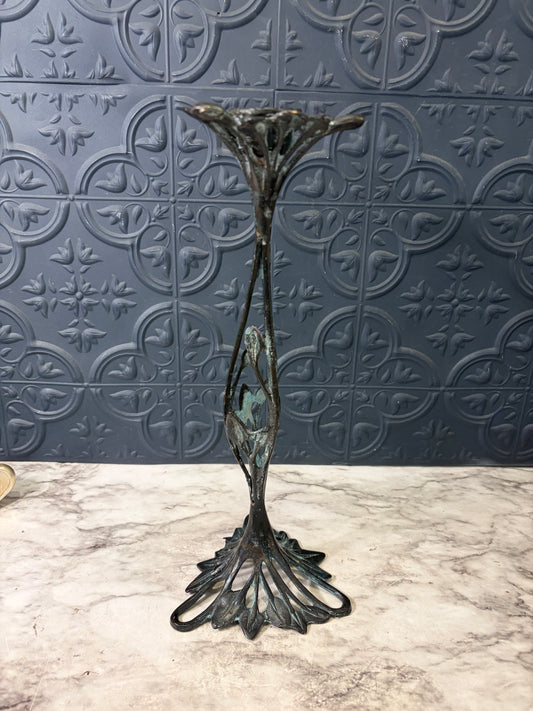 ARt Nouveau Candle Stick 11.5" Tall