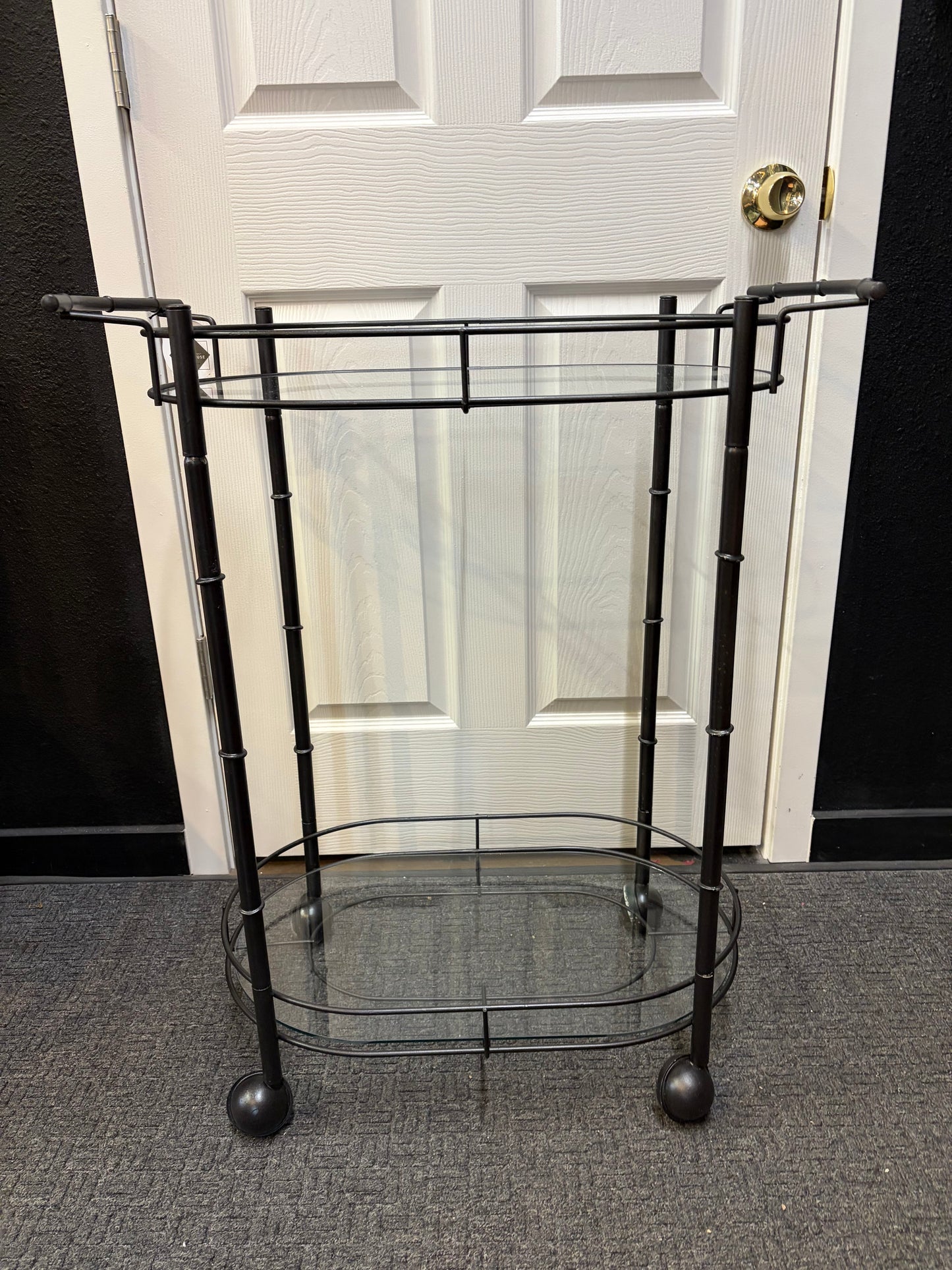 Bar Cart Painted Hammered Bronze