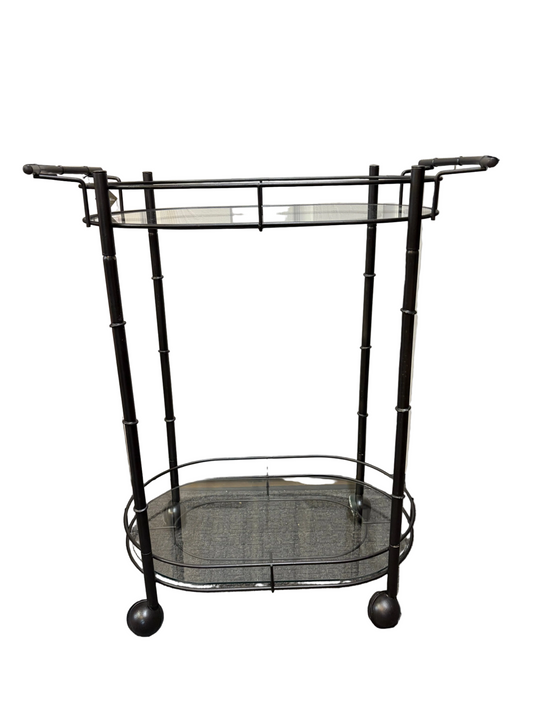 Bar Cart Painted Hammered Bronze