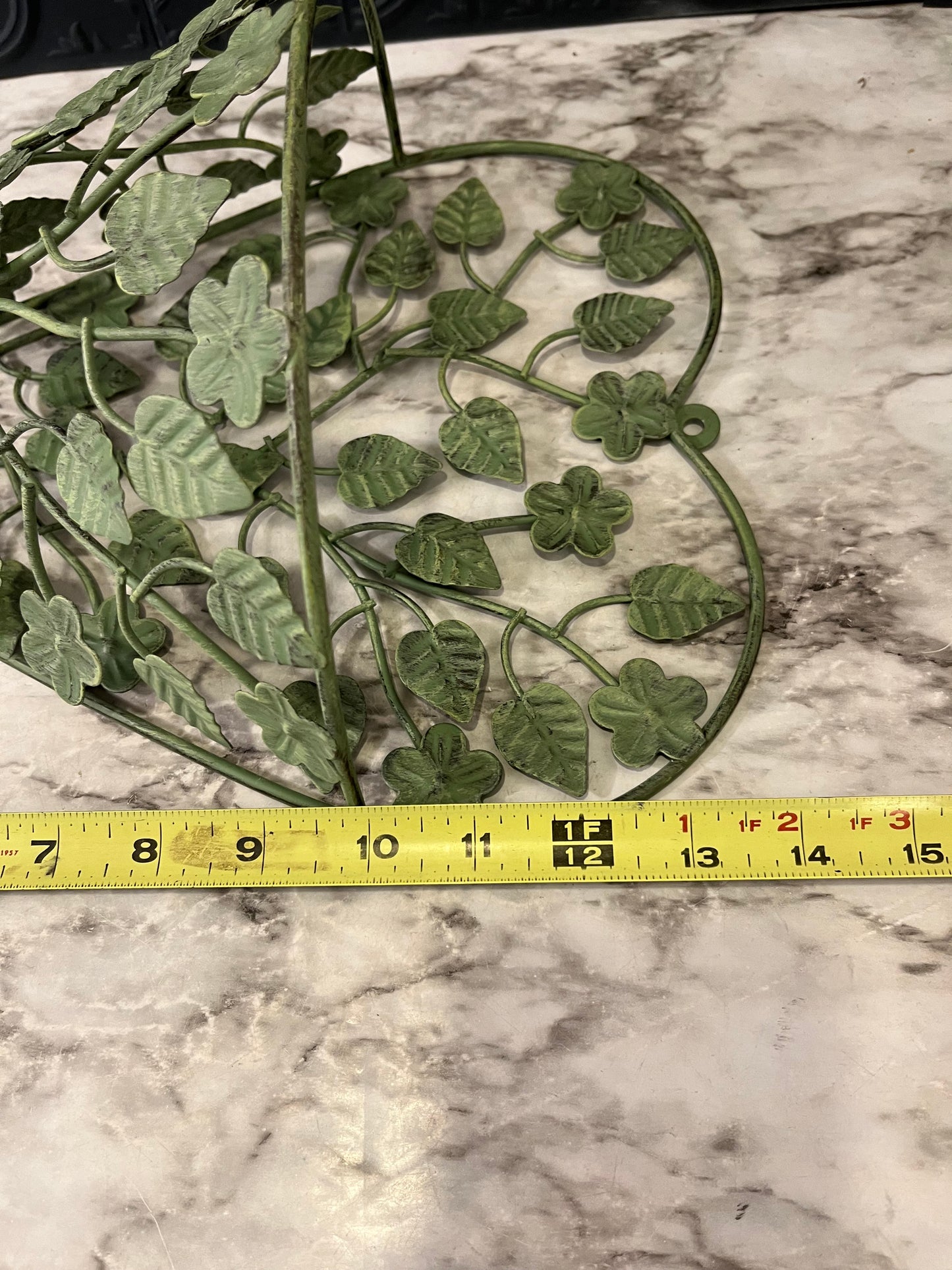 Teal Metal Heart Shape Wall Pocket