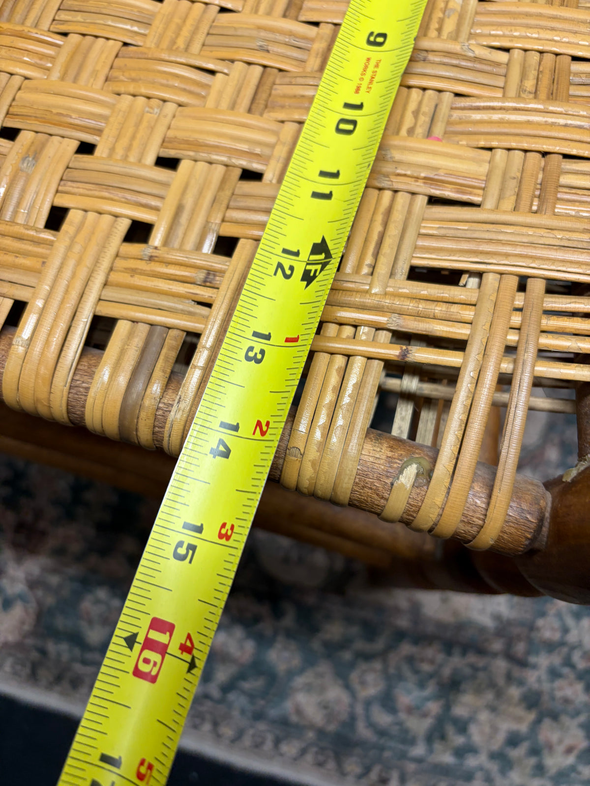 Small Ladder Back Wood Chair with Woven Seat