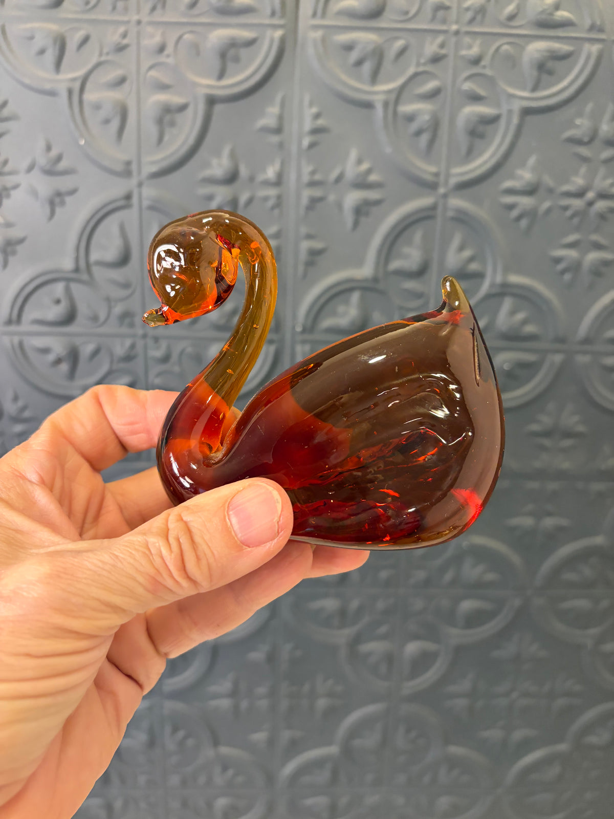 Amber Glass Swan