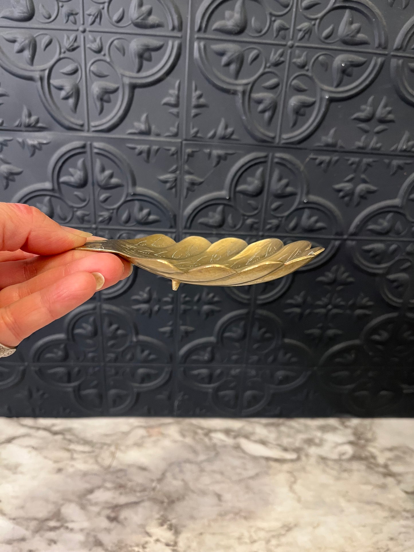 Small Brass Shell Trinket Dish