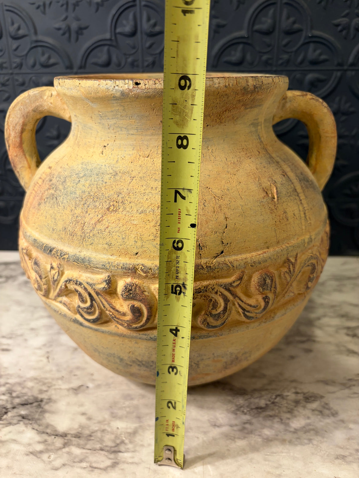 Two  Handled Tan Pottery Jug