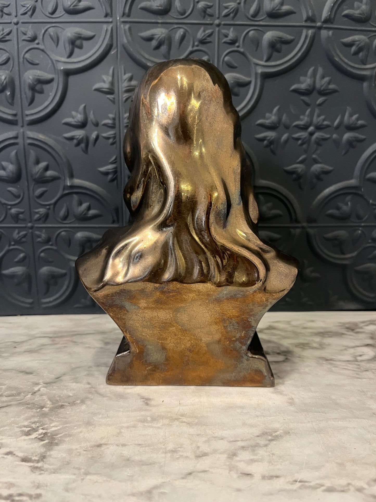 Vintage Bronze Iridescent Bust of Jesus