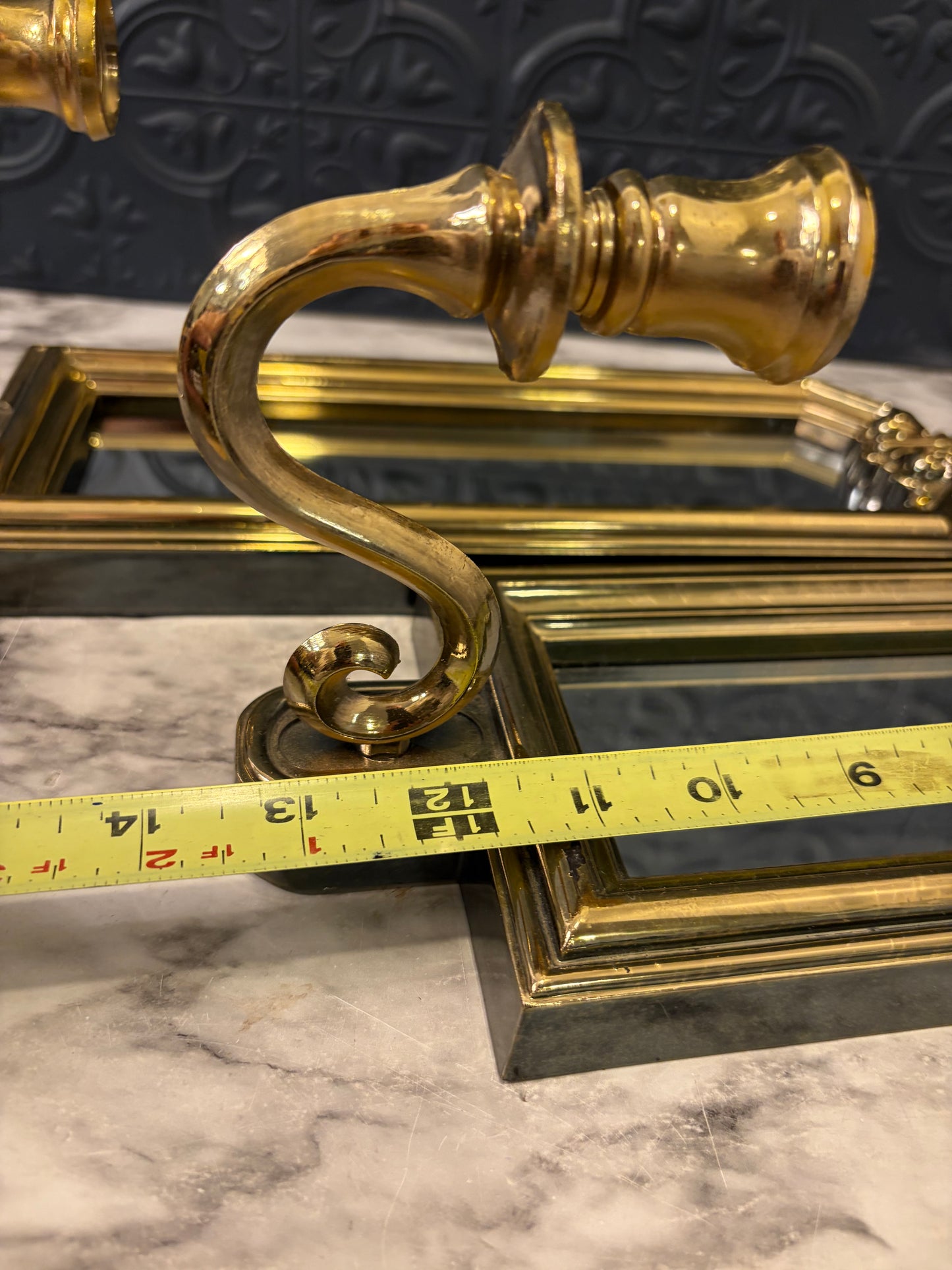 Homco Gold Mirror Candle Sconces x2