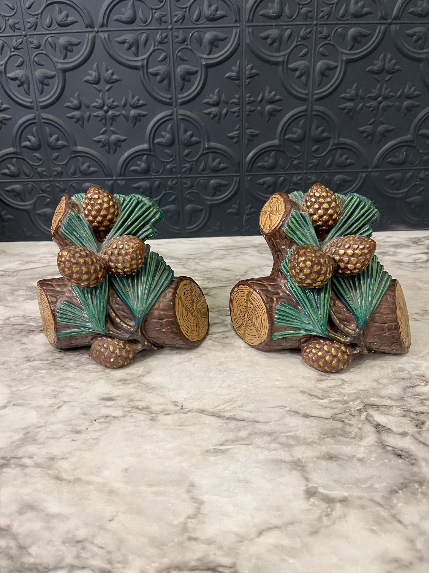 Pinecone Bookend Set of 2