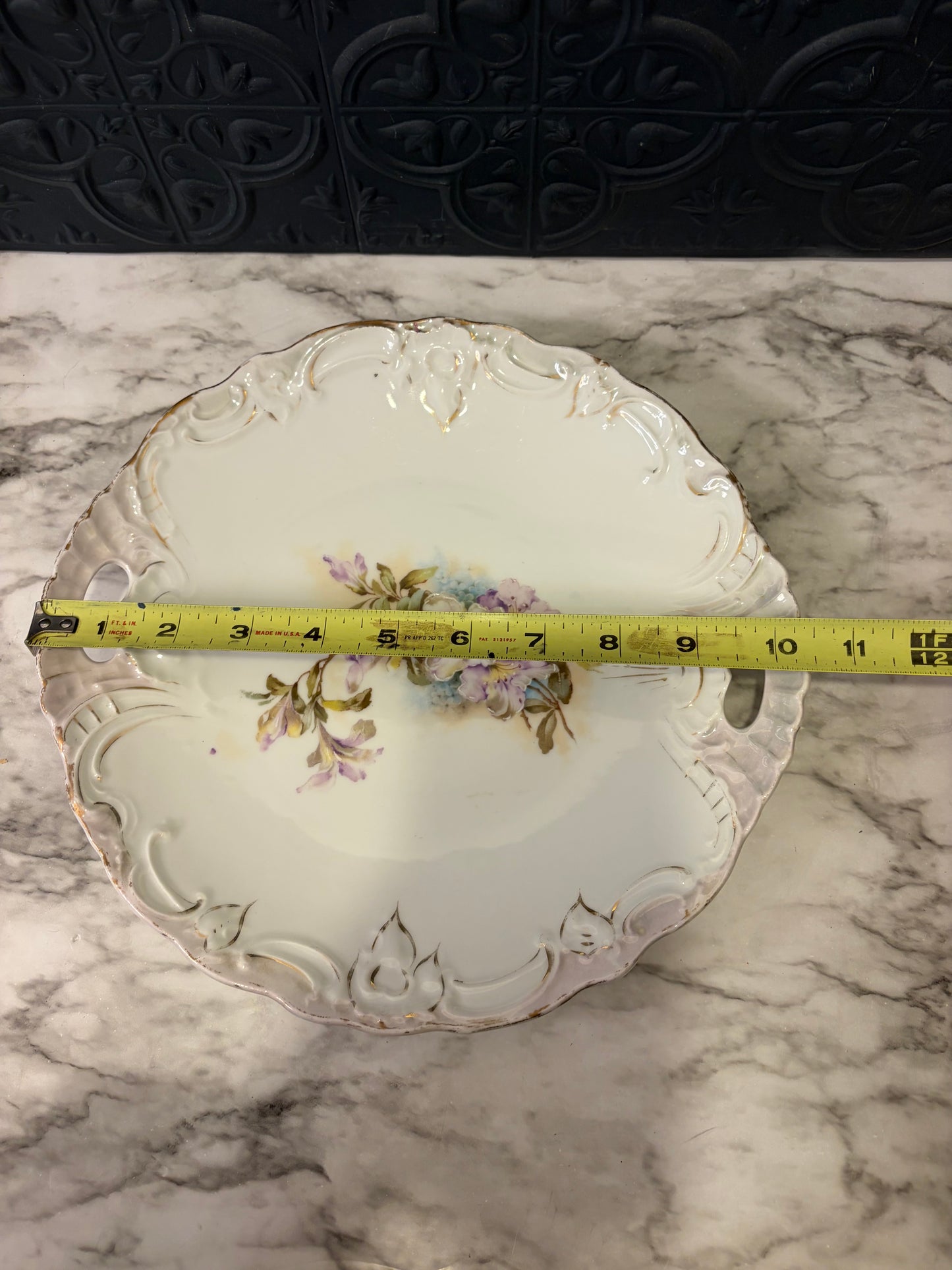 White Porcelain Plate with handles