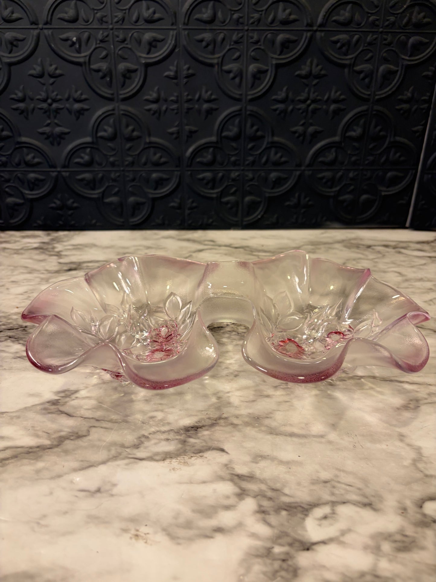 Pink Mikasa Double Bowl