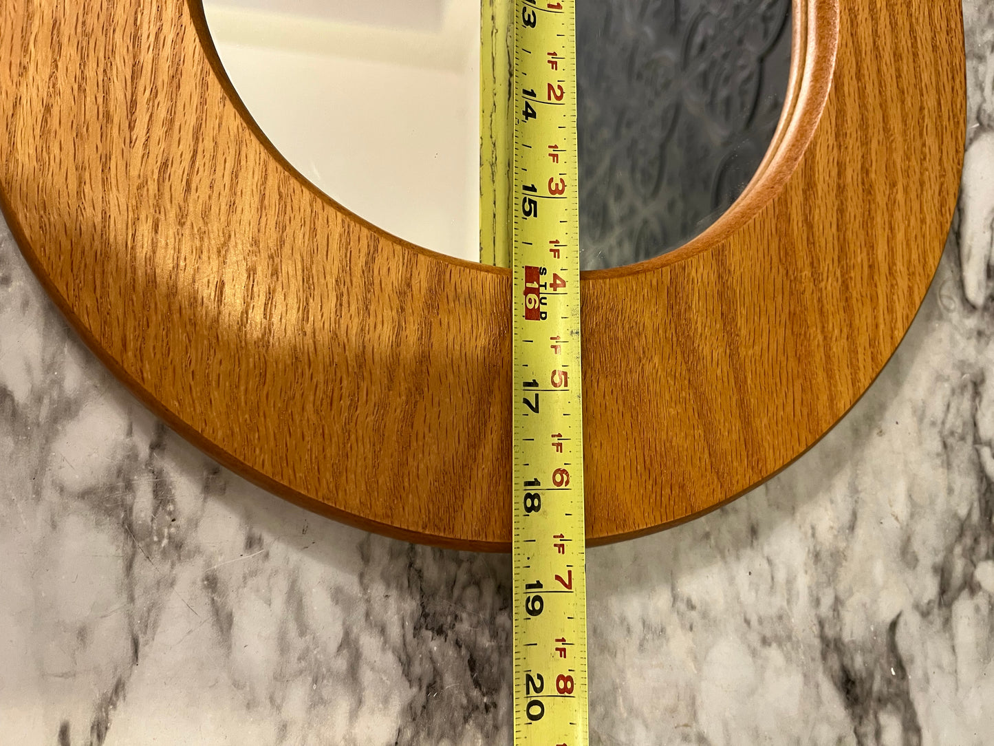 Oval Wood Mirror with Applique
