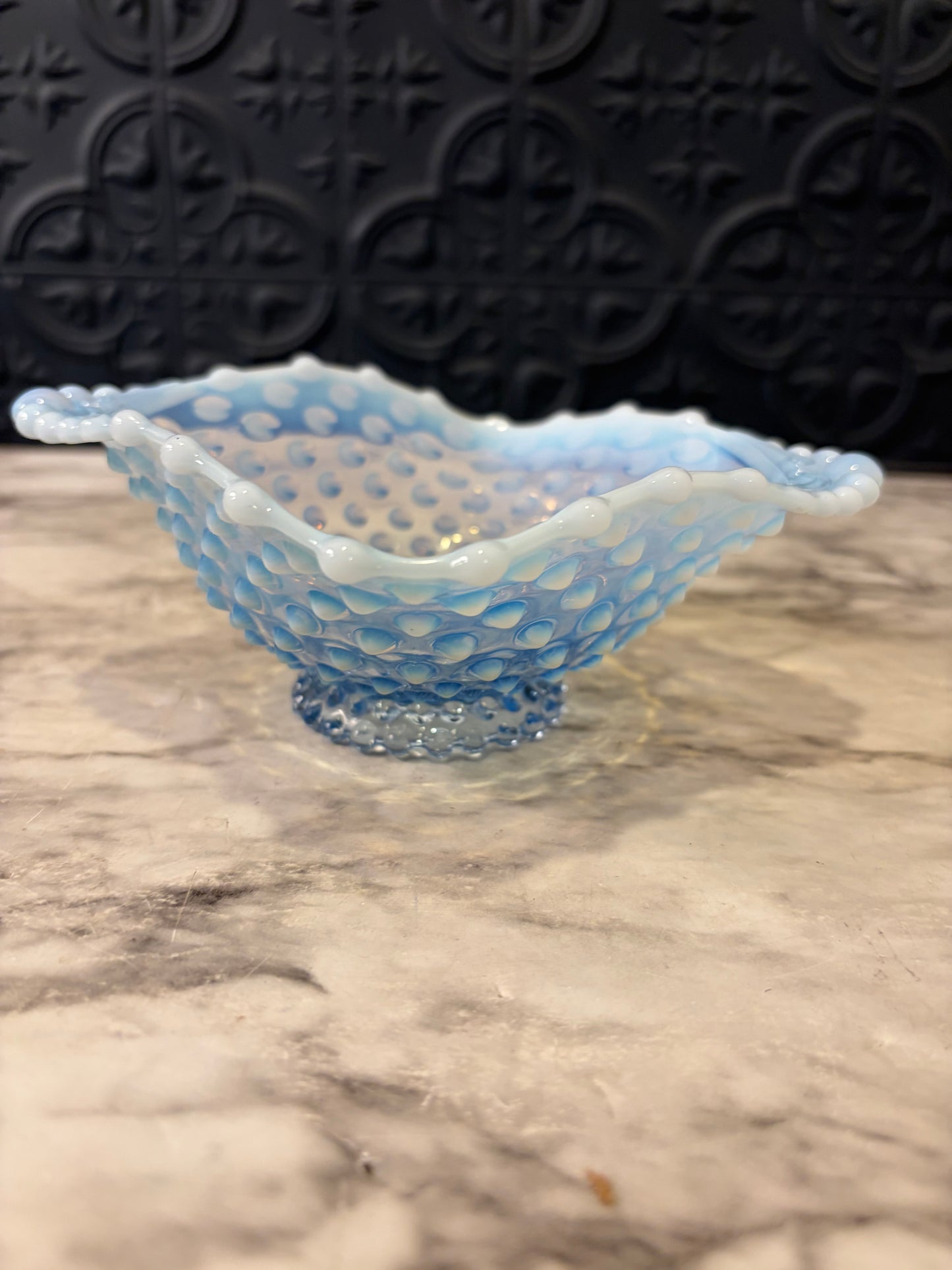 Hobnail Opalescent Blue Dish