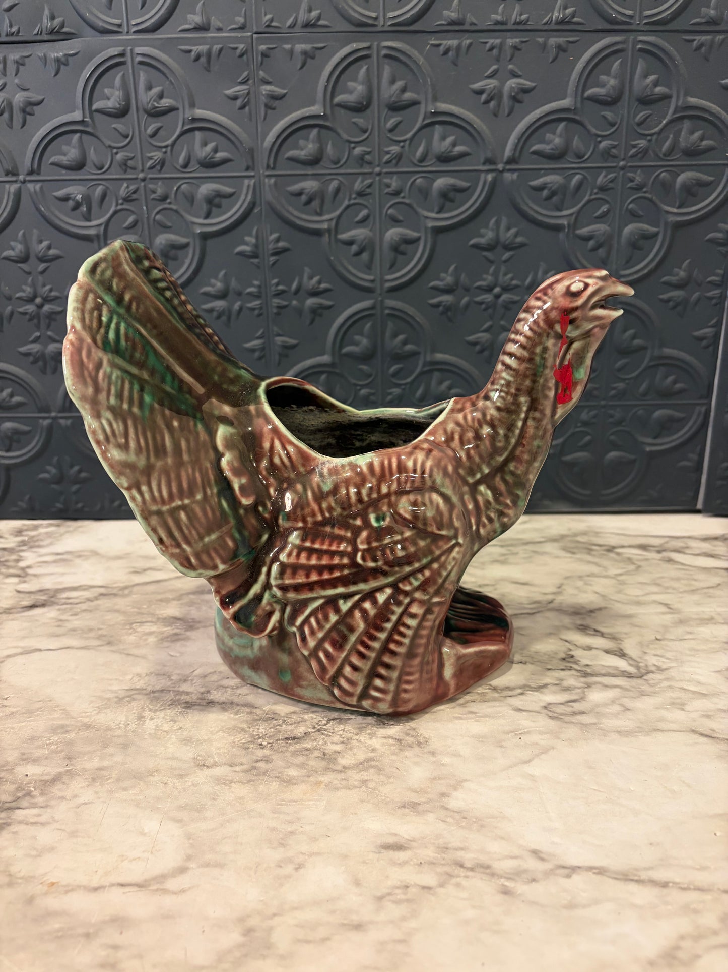 Vintage American Bisque Turkey Planter