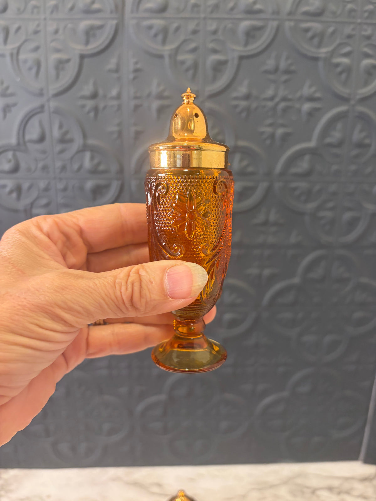 Amber Tiara Salt and Pepper Shakers