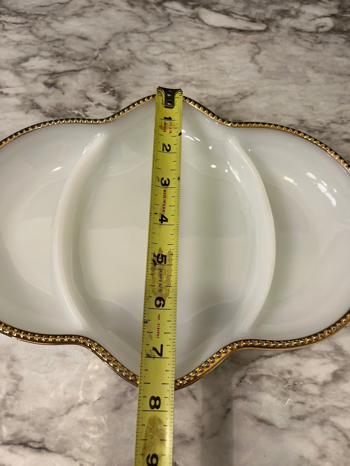 Fire King Milk Glass Divided Dish