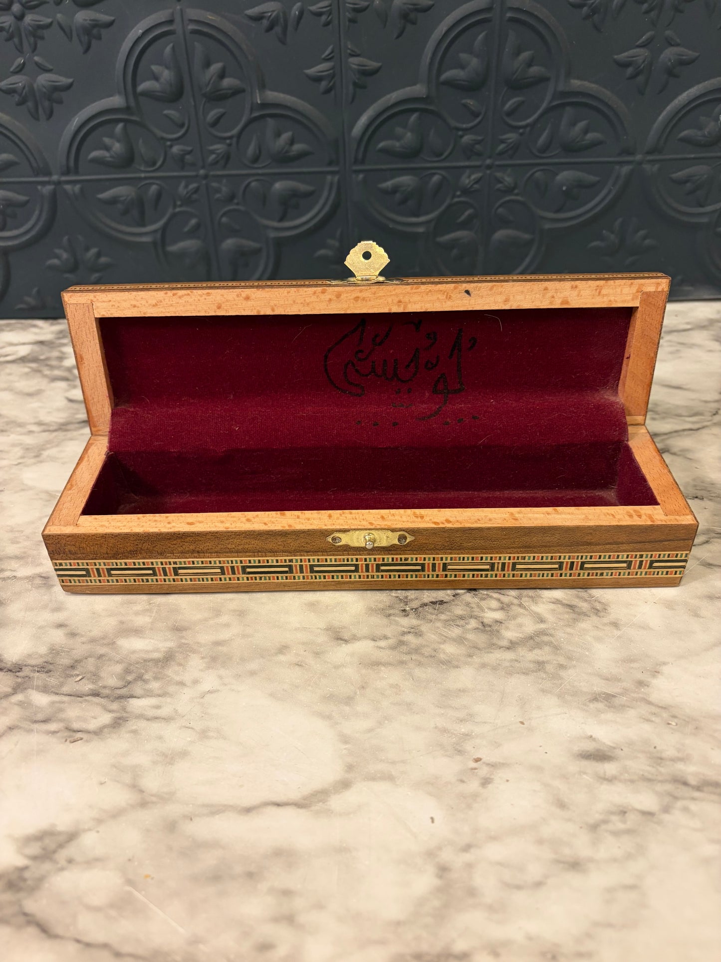 Long Narrow Mosaic Inlay Box