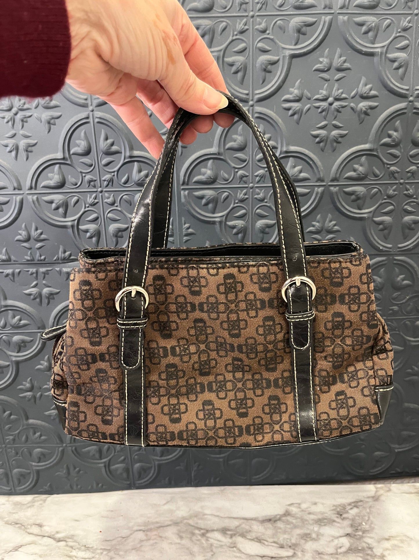 Croft and Barrow Tan and Black Handbag