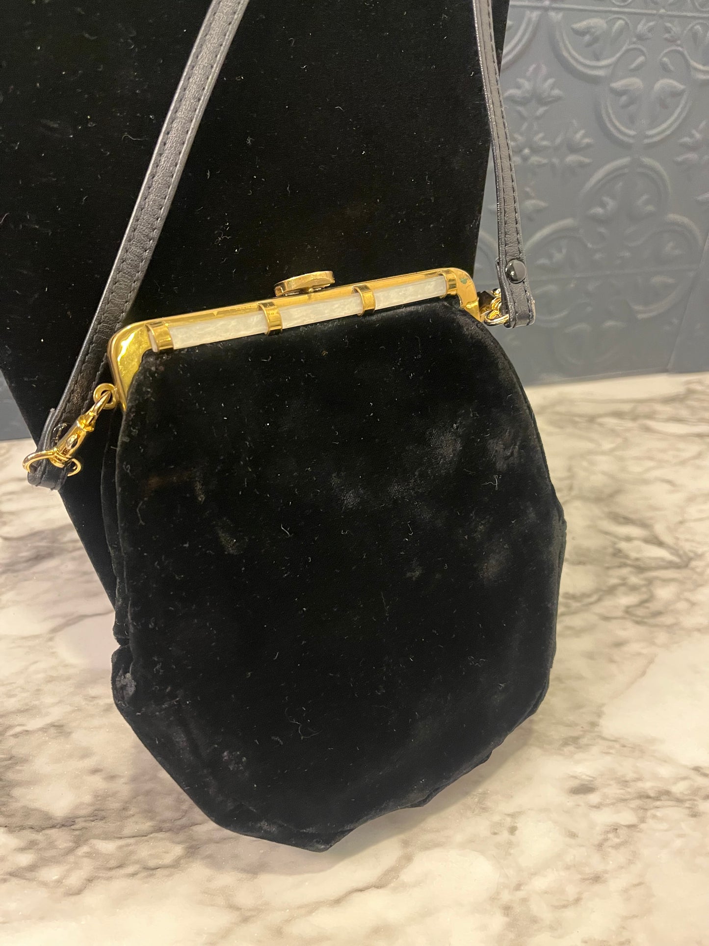 Garay Black Velvet Clutch