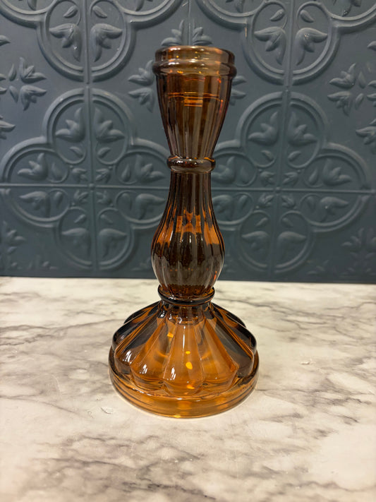 Amber Glass Candle Holder Robert Stanley