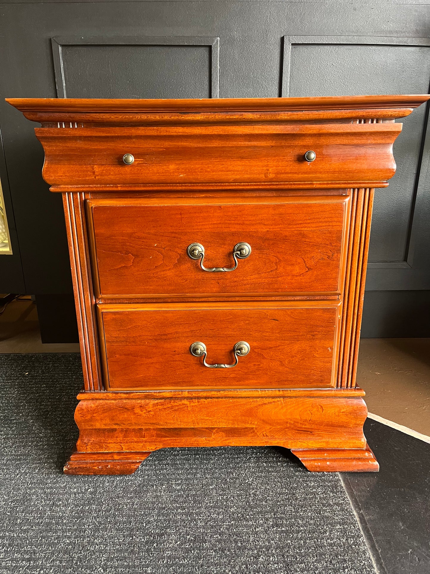 Cherry Night Stand with Rounded top Drawer