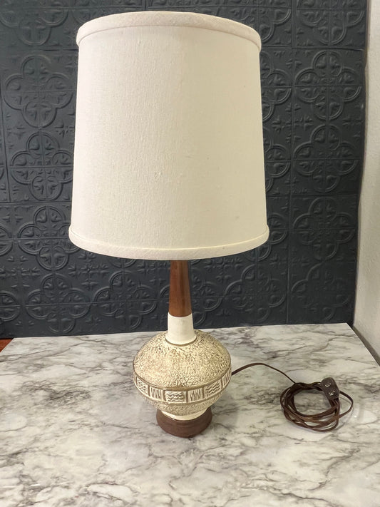 MCM White and Gold Table Lamp