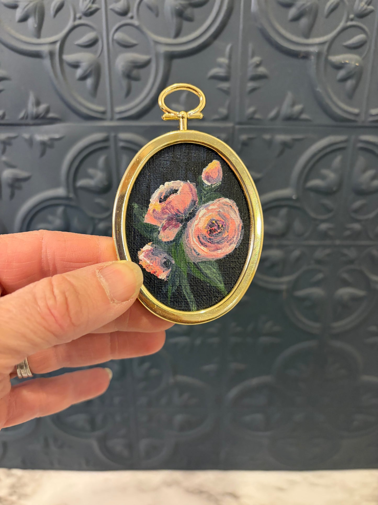 Handpainted Rose Magnet by Jessie