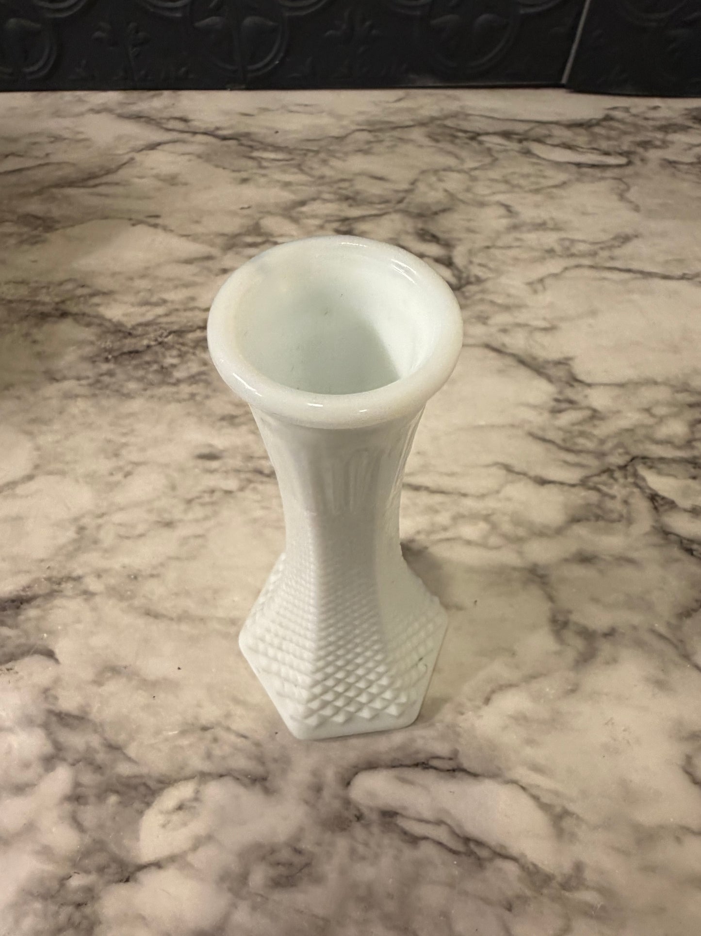 Milk Glass Bud Vase 6"