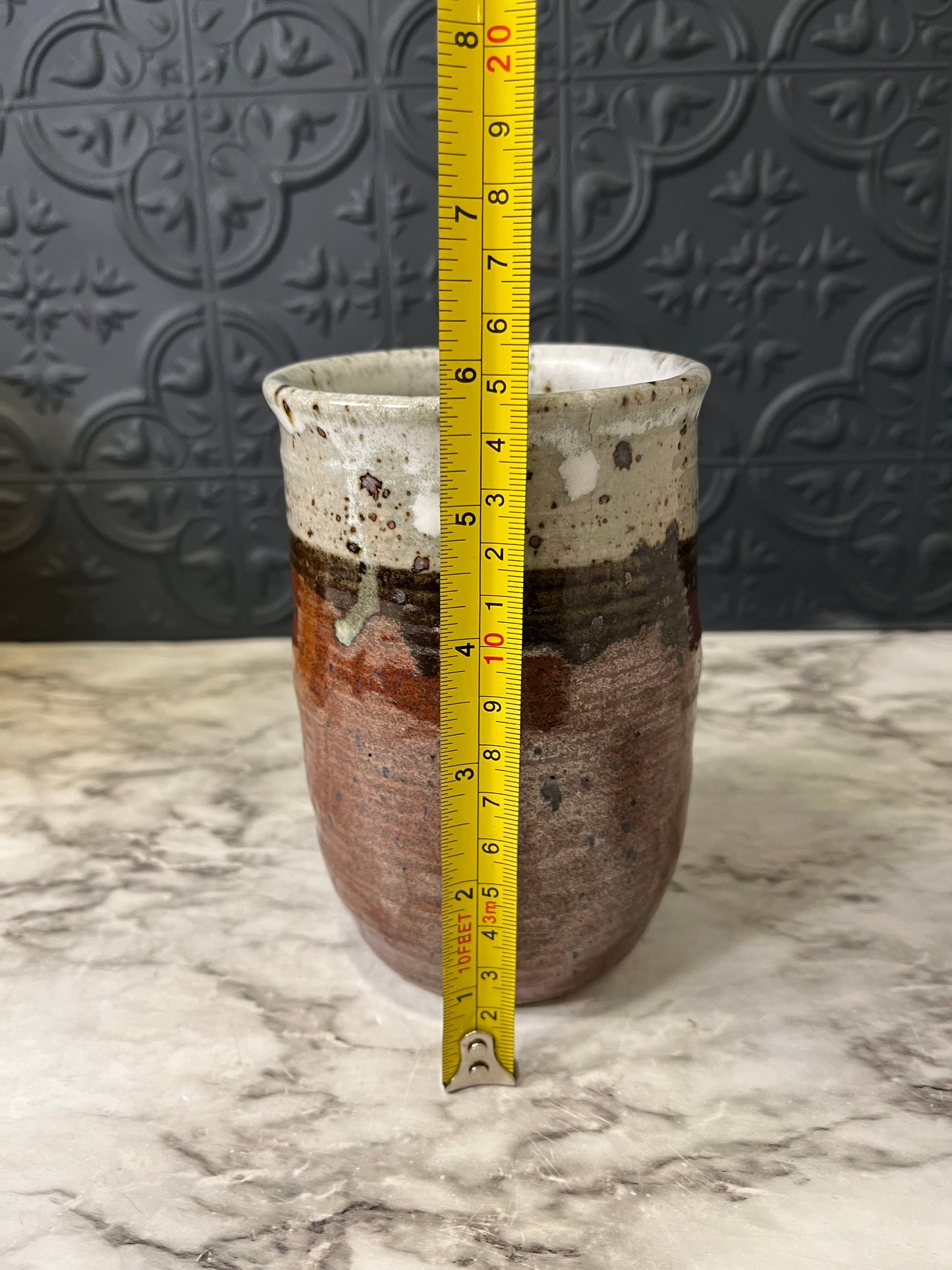 Grey and Brown Two Tone Pottery Vase