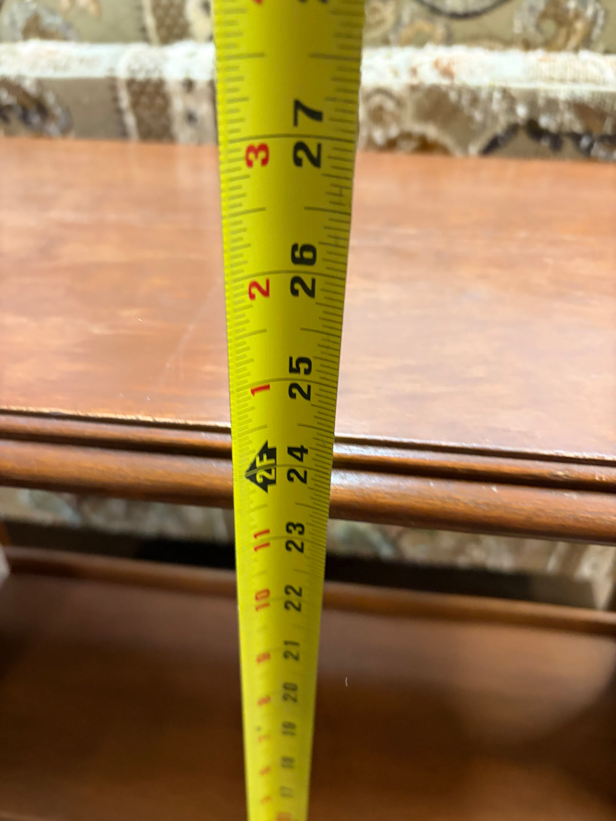 Vintage Rectangle Wood Table with Book ledge