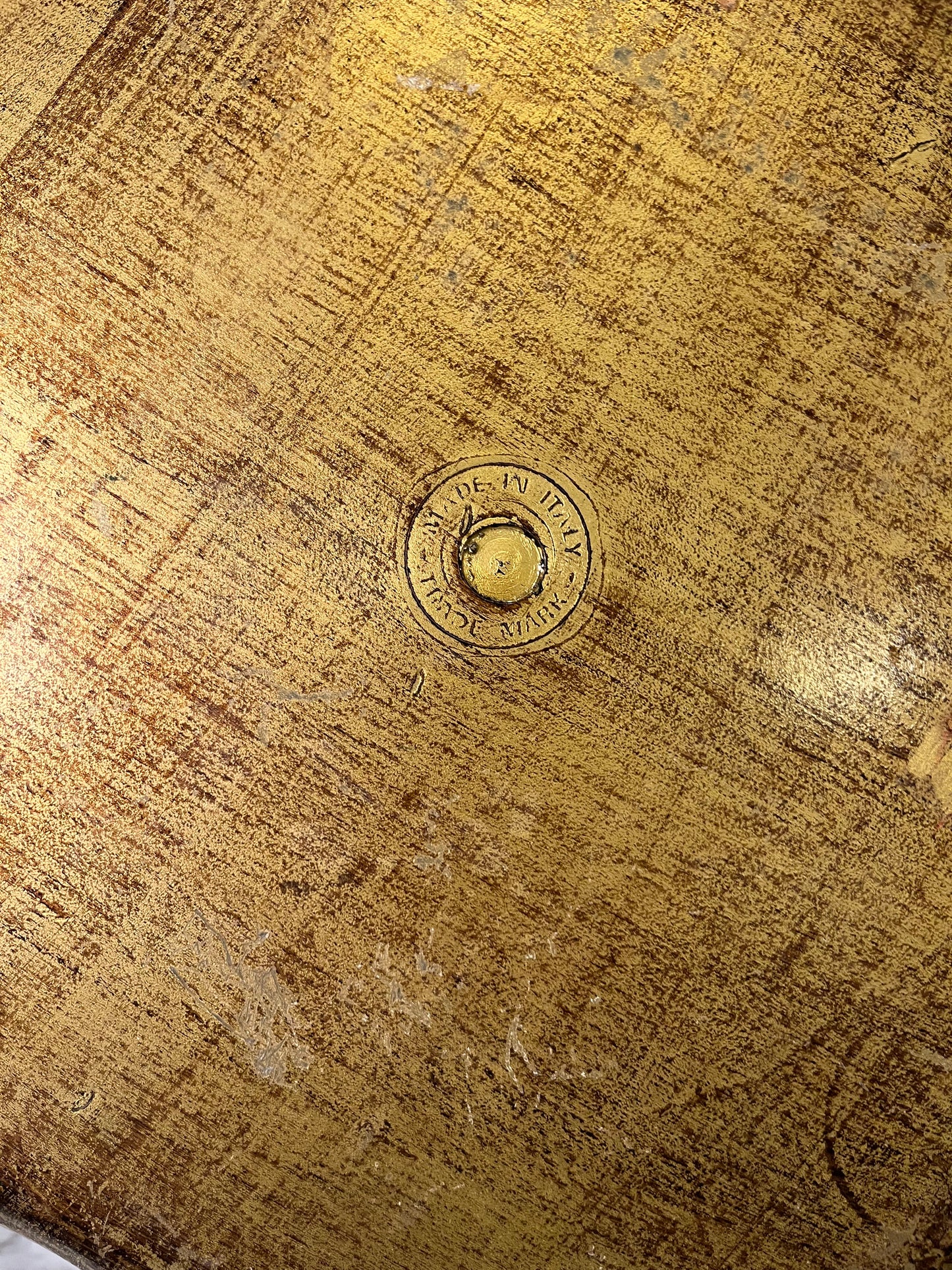 Round Italian Florentine Tray with Orange