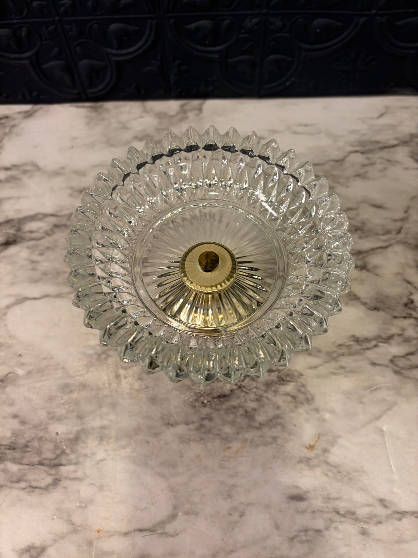 Sawtooth Glass Pedestal Dish