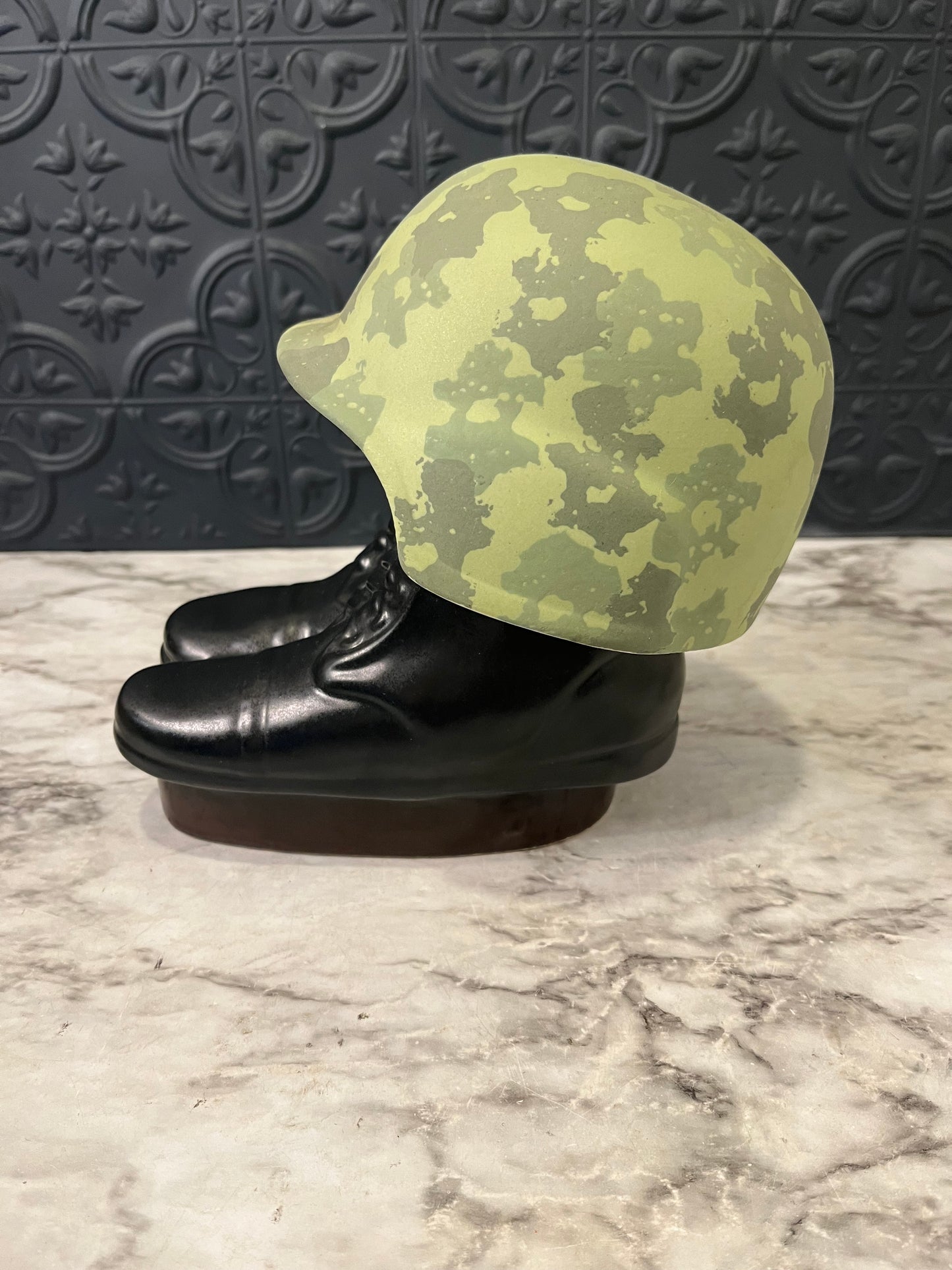 Vintage Jim Beam Combat Boots and Helmet Decanter