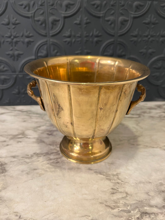 Brass Trophy Pot with Handles 5"