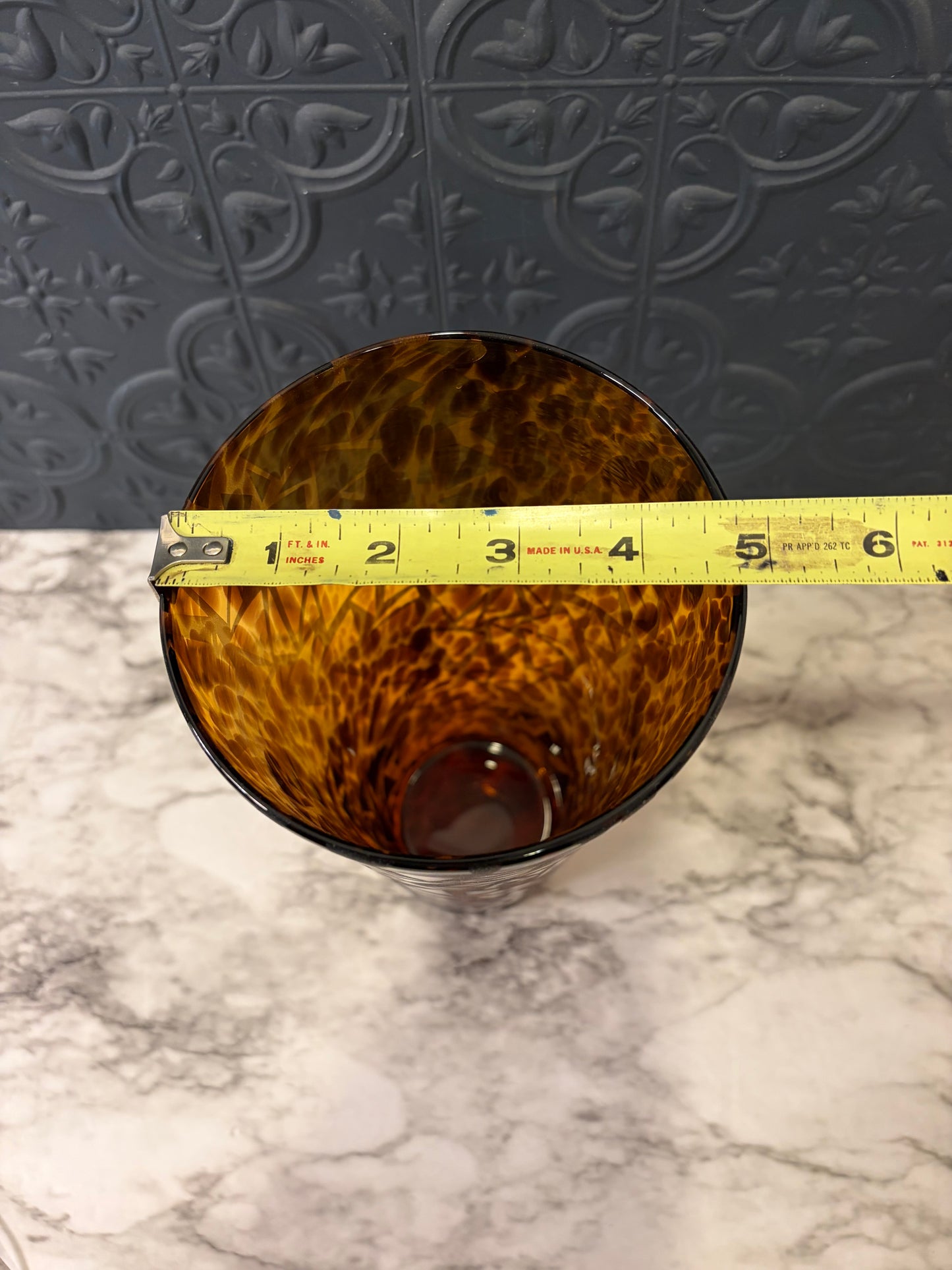 Etched Tortoise Shell Vase