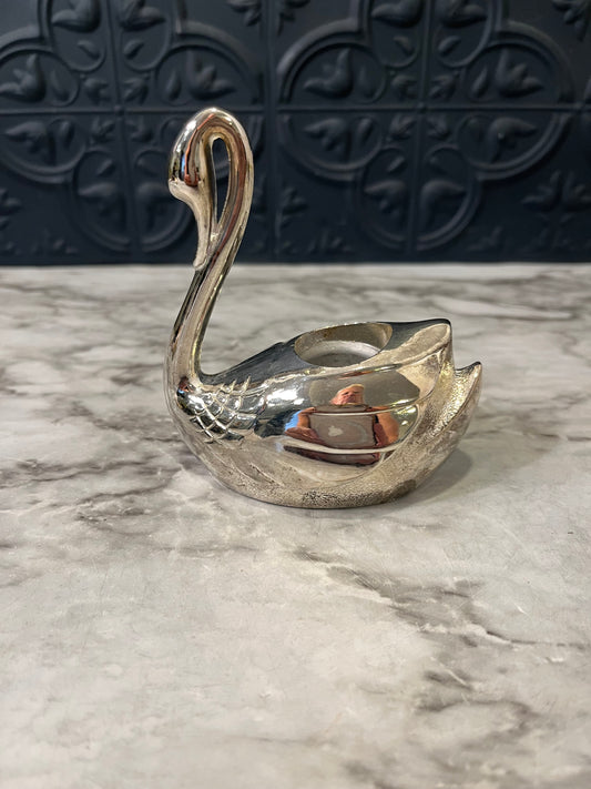 International Silver Plate Swan Candle Holder