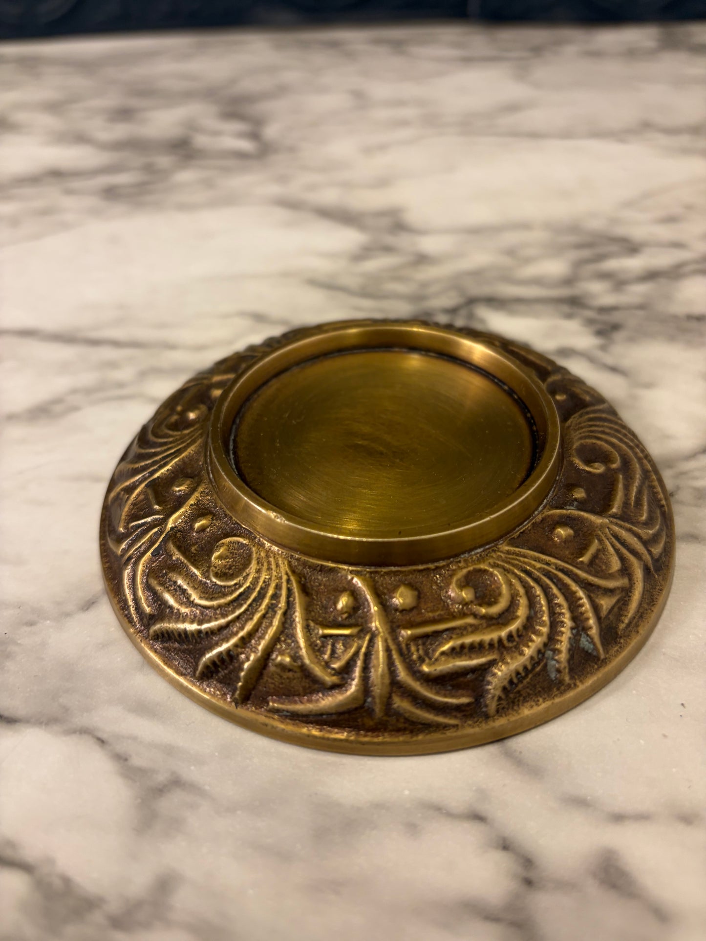 Brass Candle Plate 4"