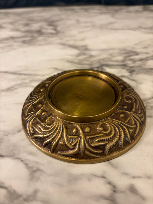 Brass Candle Plate 4"
