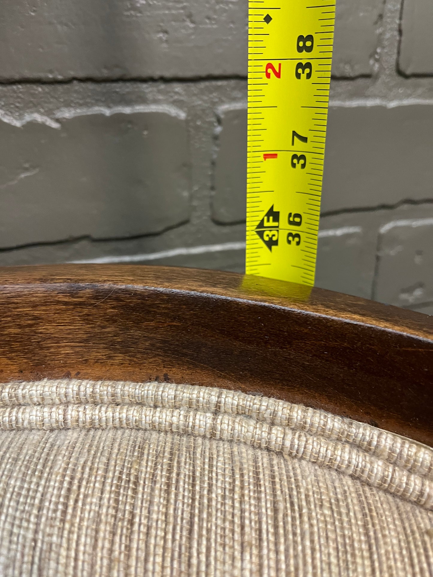 Cream Sitting Chair with cane arm rest