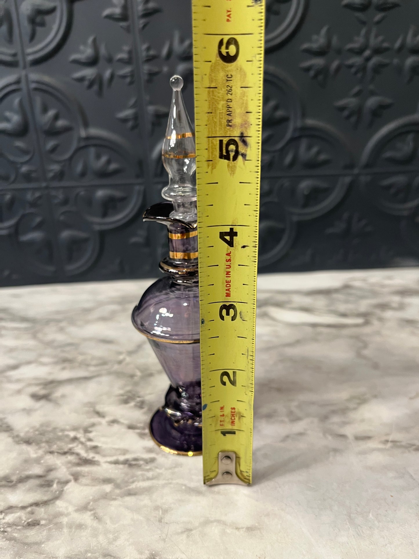 Purple Blown Glass Perfume Bottle