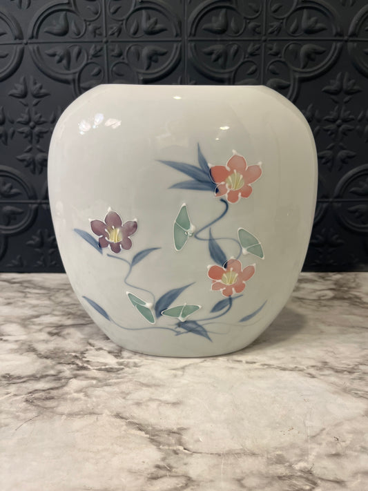 Japanese Hand Painted Oval Vase