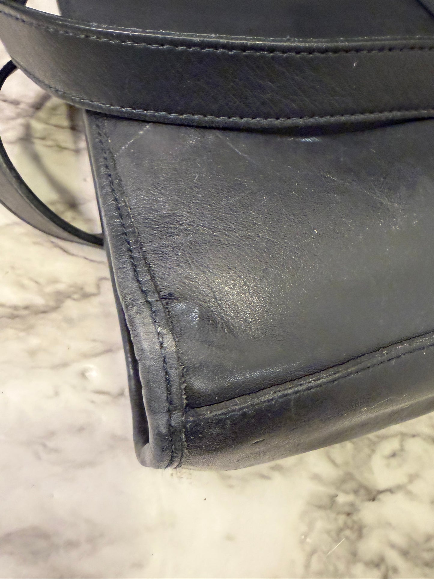 Hunt Club Black Leather Shoulder Bag