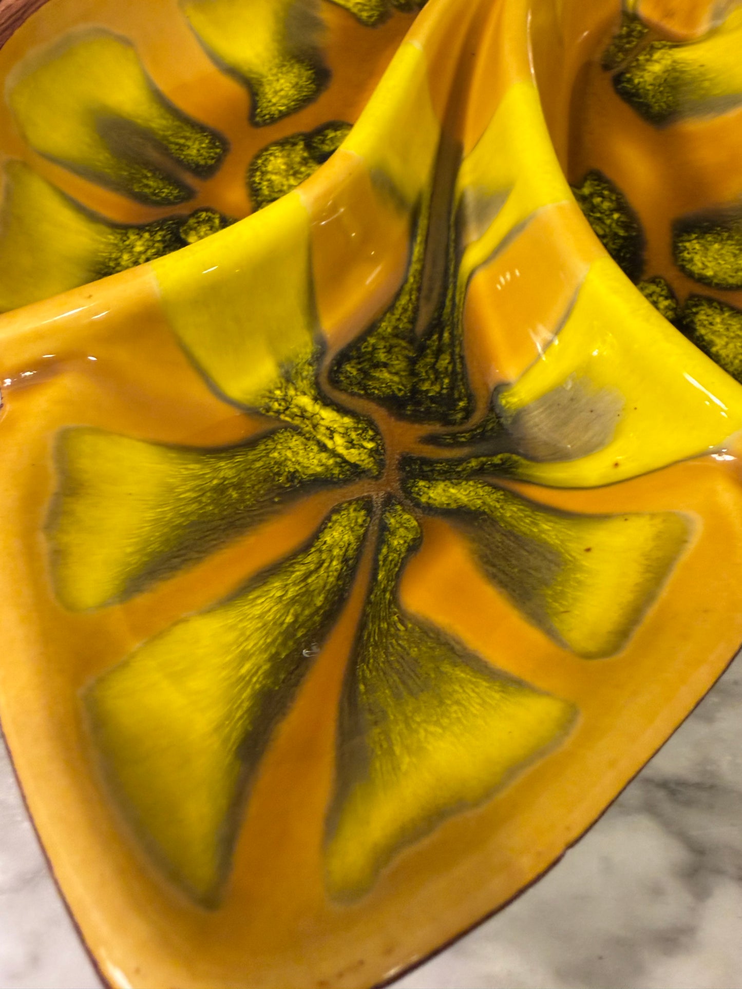 MCM Yellow/Orange Leaf Dish