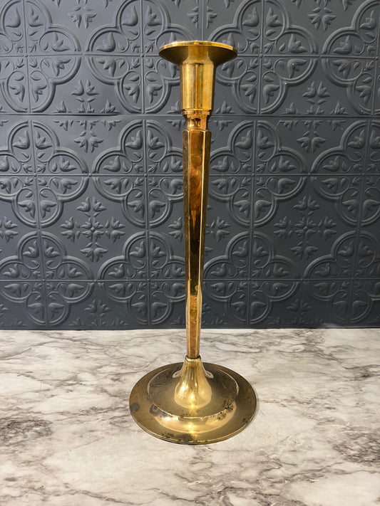 Tall Brass Candle Holder Taper Shaft