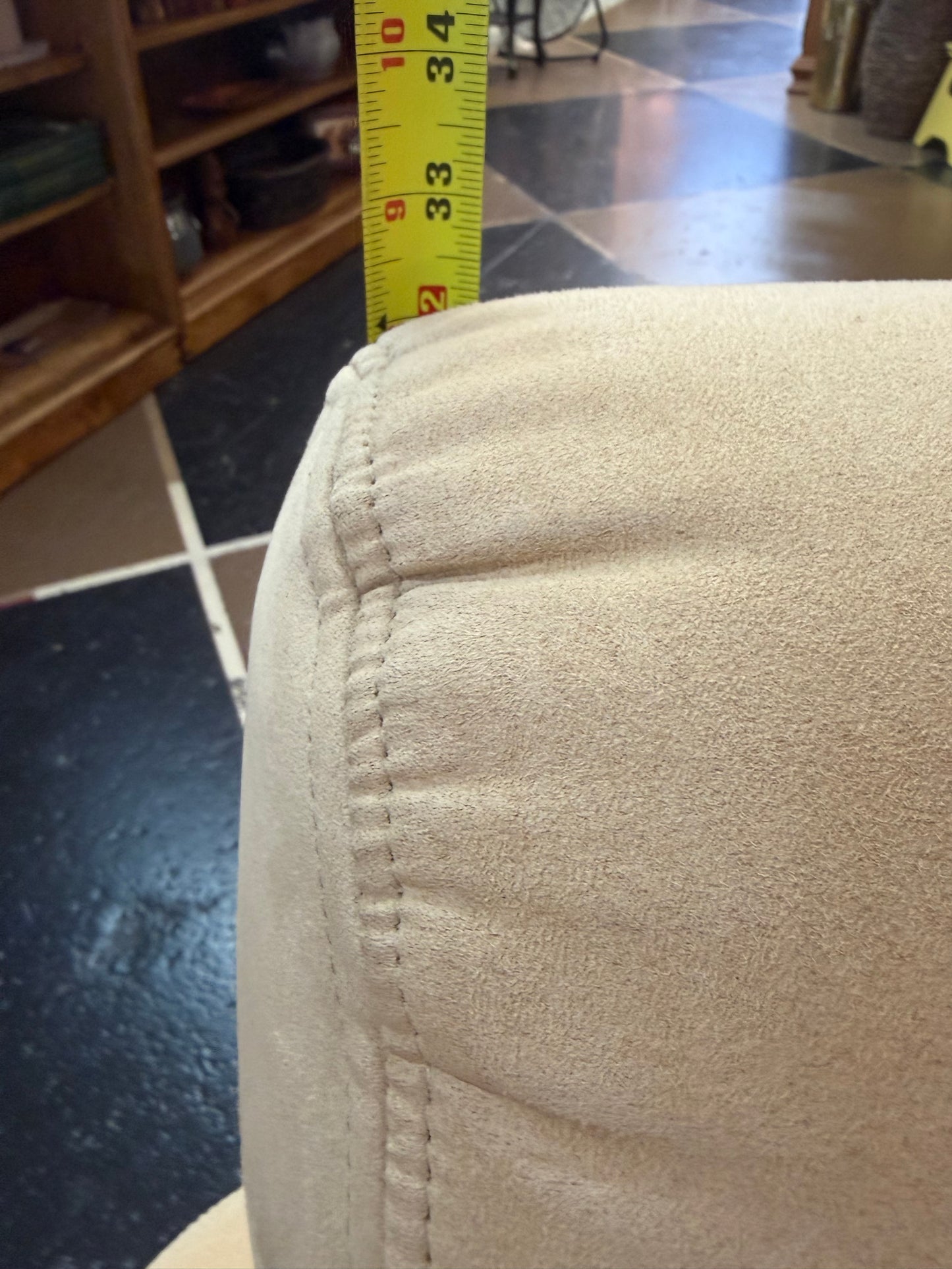 Light Yellow Arm Chair with Ottoman