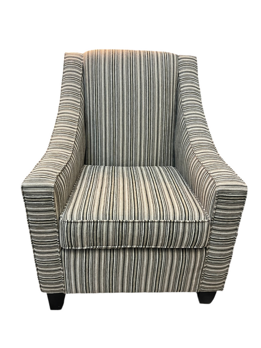 Green Striped Arm Chair