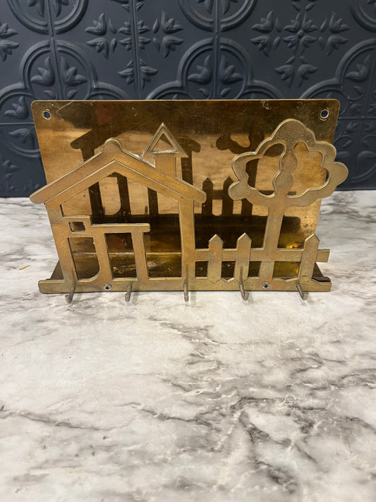 Vintage Home Brass Letter and Key Holder